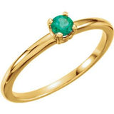 Sterling Silver Emerald "May" Youth Birthstone Ring from Miles Beamon Jewelry - Miles Beamon Jewelry