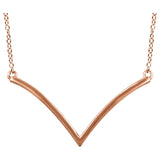 14K White "V" Necklace from Miles Beamon Jewelry - Miles Beamon Jewelry