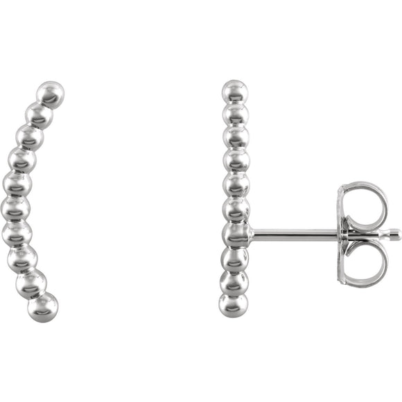 Sterling Silver Beaded Ear Climbers from Miles Beamon Jewelry - Miles Beamon Jewelry