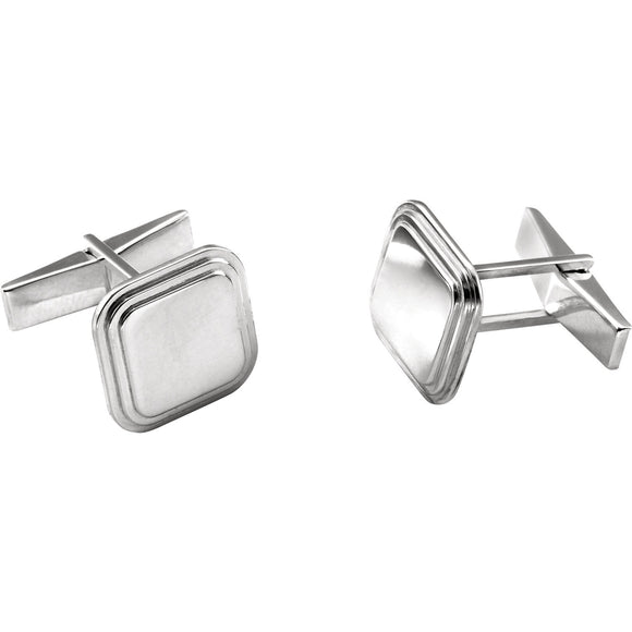 Posh Mommy Engravable Square Cuff Links from Miles Beamon Jewelry - Miles Beamon Jewelry