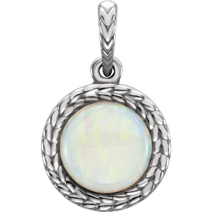 14K White Opal Pendant from Miles Beamon Jewelry - Miles Beamon Jewelry