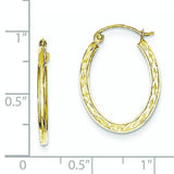 10K Yellow Gold Textured Hollow Oval Hoop Earrings from Miles Beamon Jewelry - Miles Beamon Jewelry
