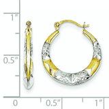 10K Yellow Gold & Rhodium Hollow Hoop Earrings from Miles Beamon Jewelry - Miles Beamon Jewelry