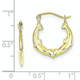 10K Dolphin Heart Hollow Hoop Earrings from Miles Beamon Jewelry - Miles Beamon Jewelry