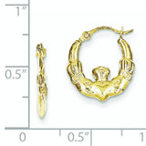 10K Claddagh Hollow Hoop Earrings from Miles Beamon Jewelry - Miles Beamon Jewelry