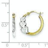 10K Yellow Rhodium And Heart Hollow Hoop Earrings from Miles Beamon Jewelry - Miles Beamon Jewelry