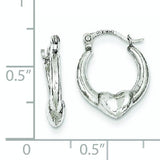 10K White Gold Heart Hollow Hoop Earrings from Miles Beamon Jewelry - Miles Beamon Jewelry