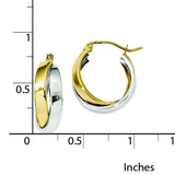 10K Two-Tone Double Tube Hoop Earrings from Miles Beamon Jewelry - Miles Beamon Jewelry