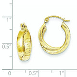 10K Yellow Gold D/C Square Tube Hoop Earrings from Miles Beamon Jewelry - Miles Beamon Jewelry
