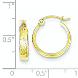 10K D/C Square Tube Hoop Earrings from Miles Beamon Jewelry - Miles Beamon Jewelry