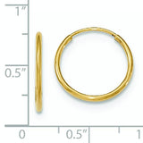 10K Yellow Gold Endless Tube Hoop Earrings from Miles Beamon Jewelry - Miles Beamon Jewelry