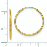 10K Endless Tube Hoop Earrings from Miles Beamon Jewelry - Miles Beamon Jewelry