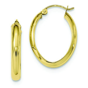 10K Oval Hoop Earrings 