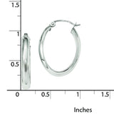 10K White Gold Oval Hoop Earrings from Miles Beamon Jewelry - Miles Beamon Jewelry