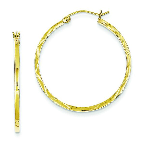 10K Yellow Gold Hoop  Earrings 