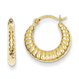10K Yellow Gold Scalloped Hoop Earrings from Miles Beamon Jewelry - Miles Beamon Jewelry