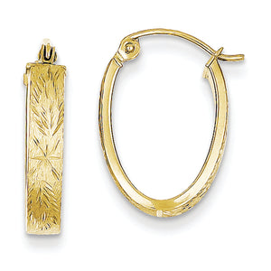 10K Yellow Gold Oval Hoop Earrings from Miles Beamon Jewelry - Miles Beamon Jewelry