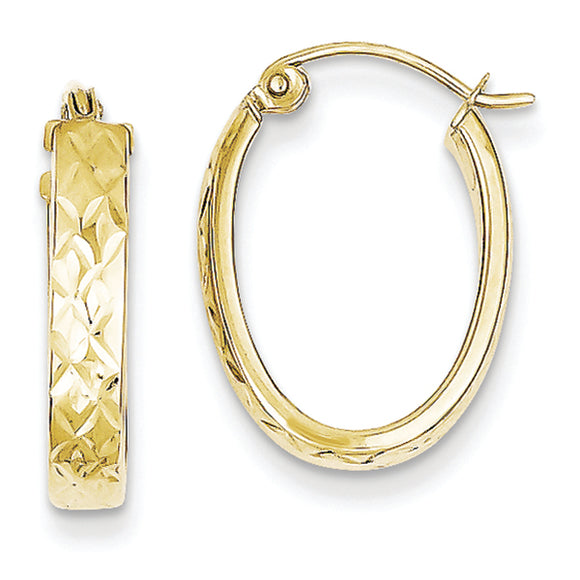 10K Yellow Gold Oval Hoop Earrings from Miles Beamon Jewelry - Miles Beamon Jewelry