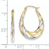 10K Yellow Gold Oval Scalloped Hoop Earrings from Miles Beamon Jewelry - Miles Beamon Jewelry