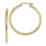 10K Yellow Gold Tube Hoop Earrings