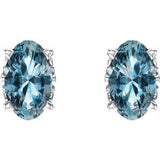 14K White Sky Blue Topaz Earrings from Miles Beamon Jewelry - Miles Beamon Jewelry