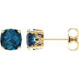 14K Yellow London Blue Topaz Earrings from Miles Beamon Jewelry - Miles Beamon Jewelry