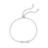Rhodium Plated Arrow "Friendship" Bolo Bracelet from Miles Beamon Jewelry - Miles Beamon Jewelry