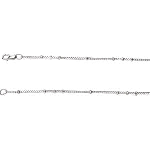 Sterling Silver 1.3mm Beaded Curb 18" Chain from Miles Beamon Jewelry - Miles Beamon Jewelry
