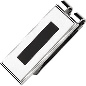 Stainless Steel Money Clip with Black Enamel from Miles Beamon Jewelry - Miles Beamon Jewelry
