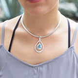 Pear Shape Pendant With Blue Topaz Drop from Miles Beamon Jewelry - Miles Beamon Jewelry