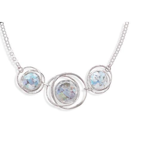 Abstract Circle Roman Glass Necklace 