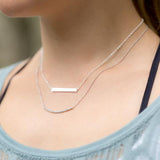 Rhodium Plated Curved Cubic Zirconia Bar Necklace from Miles Beamon Jewelry - Miles Beamon Jewelry