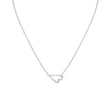 Rhodium Plated Sideways Heart Necklace from Miles Beamon Jewelry - Miles Beamon Jewelry