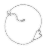 Rhodium Plated Sideways Heart Necklace from Miles Beamon Jewelry - Miles Beamon Jewelry
