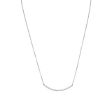 Rhodium Plated Curved Cubic Zirconia Bar Necklace from Miles Beamon Jewelry - Miles Beamon Jewelry