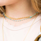Triple Strand Gold Tone Multistone Necklace from Miles Beamon Jewelry - Miles Beamon Jewelry