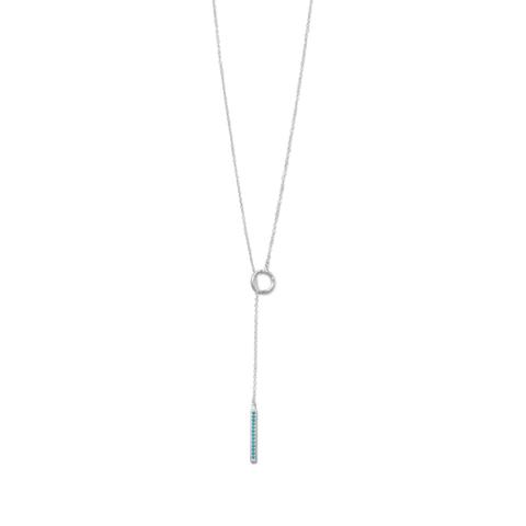 Nano Turquoise Cubic Zirconia Drop Lariat Necklace from Miles Beamon Jewelry - Miles Beamon Jewelry