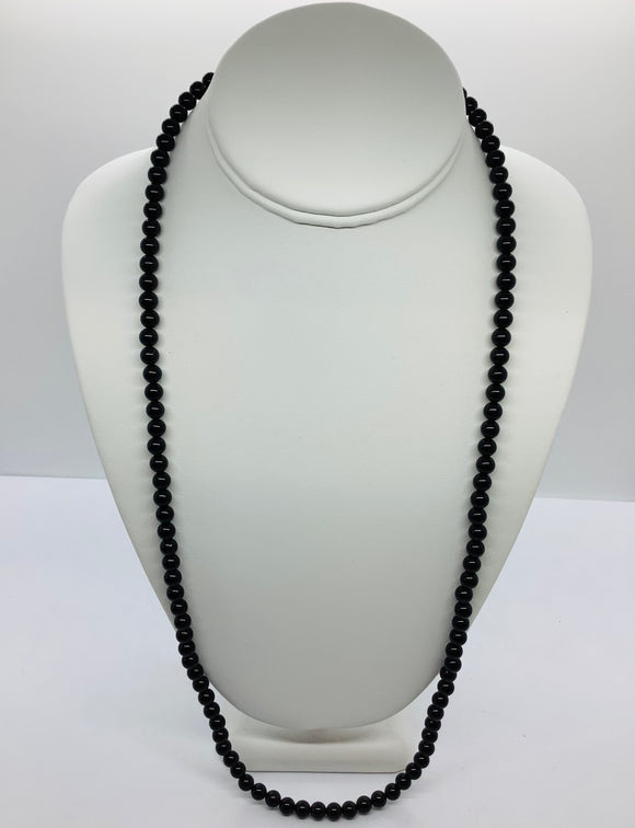 6mm Black Onyx Bead Necklace