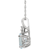 14k White Gold Aquamarine Necklace from Miles Beamon Jewelry - Miles Beamon Jewelry