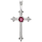 14k Yellow Gold Ruby Cross Pendant from Miles Beamon Jewelry - Miles Beamon Jewelry
