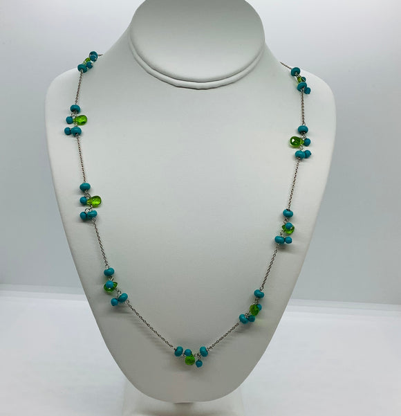 Sterling Silver Turquoise Link Necklace Set