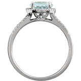 14k White Gold Aquamarine & Diamond Ring from Miles Beamon Jewelry - Miles Beamon Jewelry