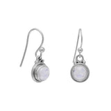 Sterling Silver Round Moonstone French Wire Earrings from Miles Beamon Jewelry - Miles Beamon Jewelry