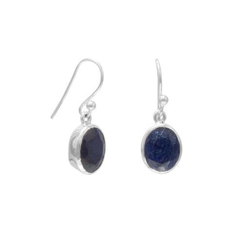 Oval Faceted Corundum Earrings September Birthstone from Miles Beamon Jewelry - Miles Beamon Jewelry