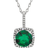 Sterling Silver Lab-Grown Emerald Necklace from Miles Beamon Jewelry - Miles Beamon Jewelry