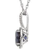 Sterling Silver 7 MM Sapphire Necklace from Miles Beamon Jewelry - Miles Beamon Jewelry
