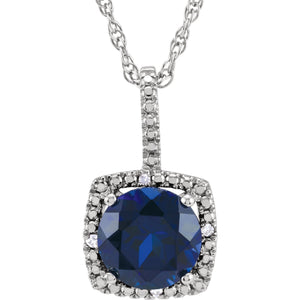 Sterling Silver 7 MM Sapphire Necklace from Miles Beamon Jewelry - Miles Beamon Jewelry