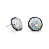Round Oxidized Edge Roman Glass Earrings from Miles Beamon Jewelry - Miles Beamon Jewelry