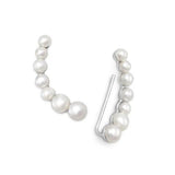14 Karat Gold Plated Graduated Cultured Freshwater Pearl Ear Climbers from Miles Beamon Jewelry - Miles Beamon Jewelry