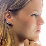 Bezel Cubic Zirconia Ear Climbers from Miles Beamon Jewelry - Miles Beamon Jewelry